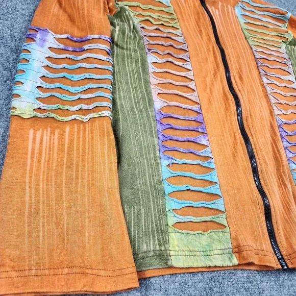 Rising International Hoodie XL Nepal Hippie Boho TieDye‎  Jacket Art To Wear - Picture 2 of 10